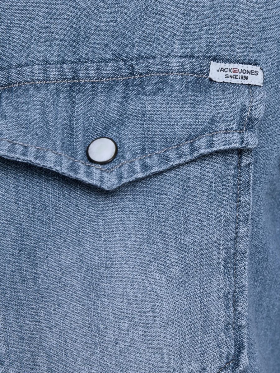 + CAMICE Uomo JACK&JONES 12143934 SHERUDAN MEDIUM BLUE DENIM