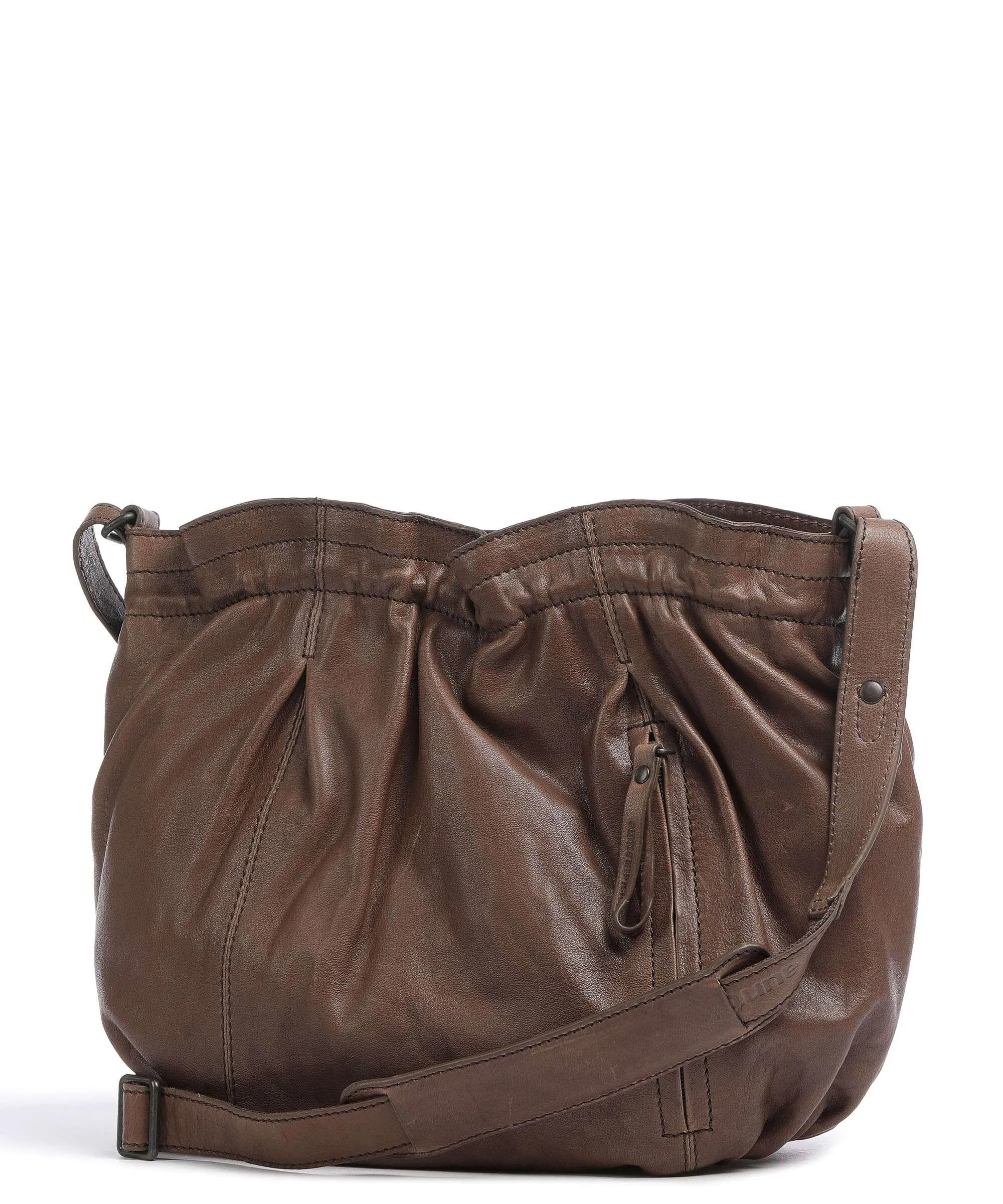  Aunts & Uncles Coffee Klatsch Hannah Borsa a spalla pelle granulata marrone scuro  