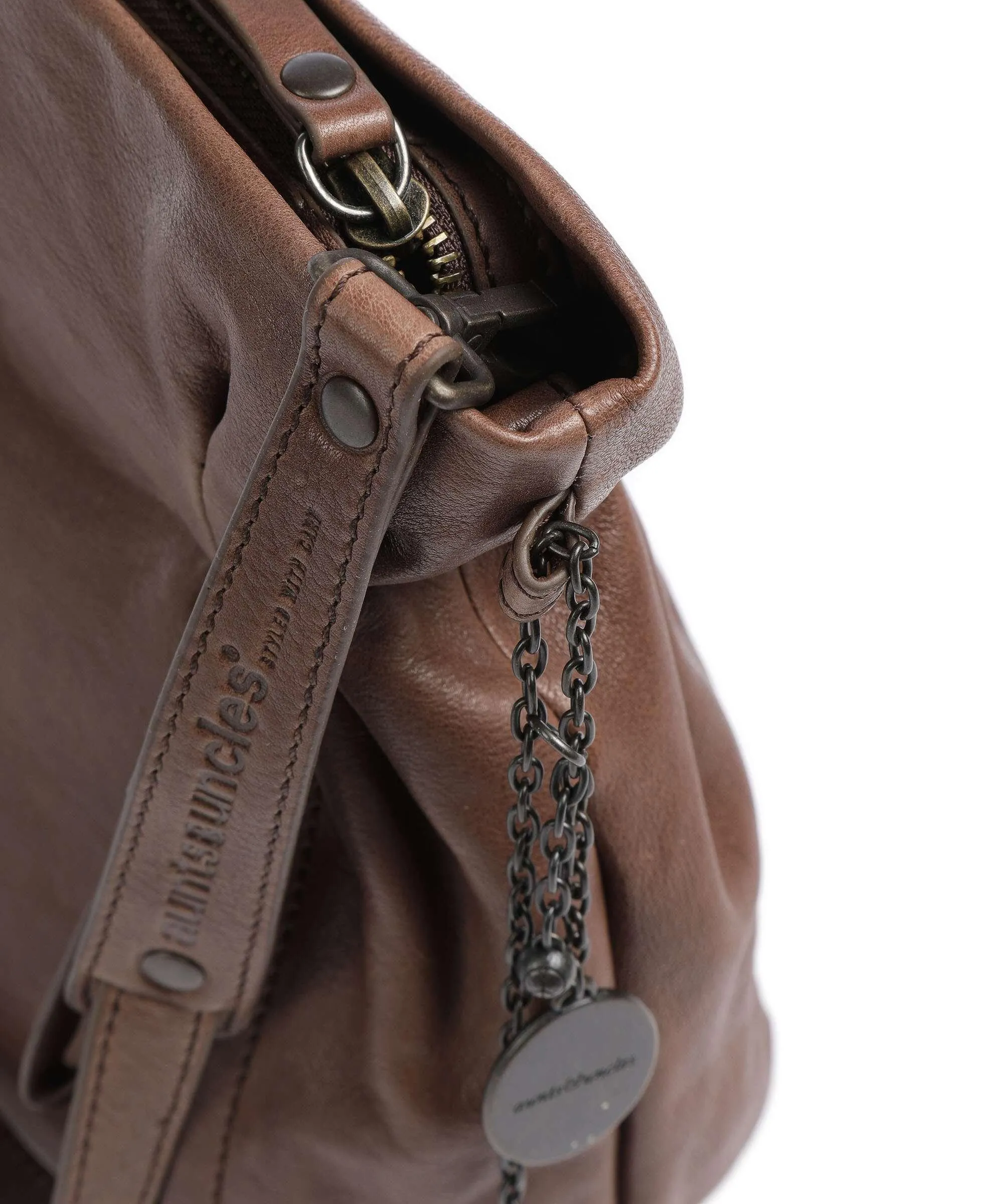  Aunts & Uncles Coffee Klatsch Robin Borsa a tracolla pelle a grana fine marrone scuro  