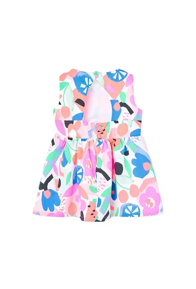 Boboli Baby girl satin dress with print 218056 9403 pink