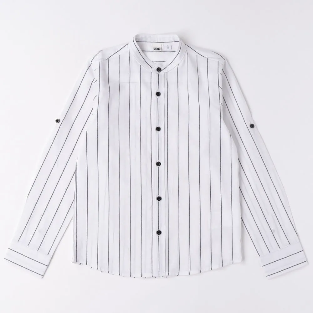 camicia con collo alla coreana rigata 4.6384 ragazzo ido 