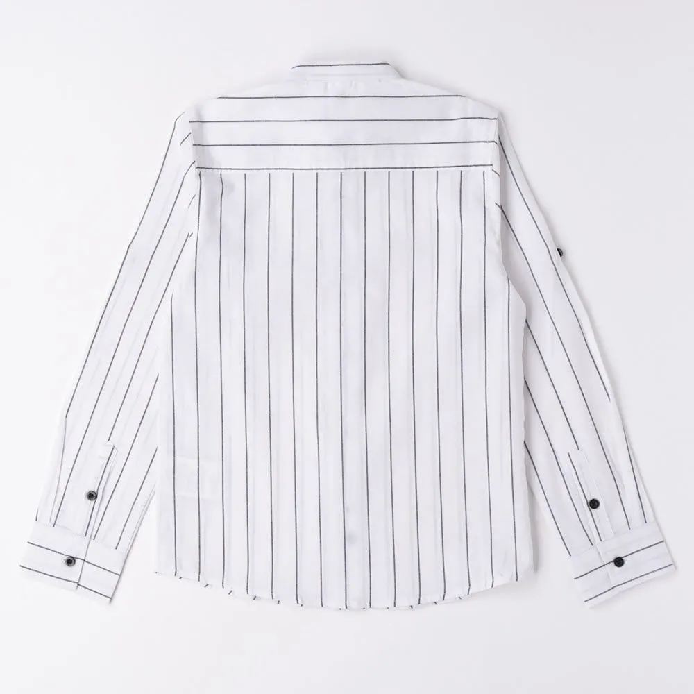 camicia con collo alla coreana rigata 4.6384 ragazzo ido 