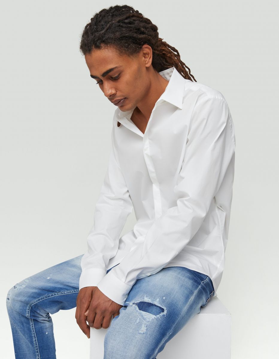 CAMICIE Uomo DONDUP UC306S PS0012 000 WHITE