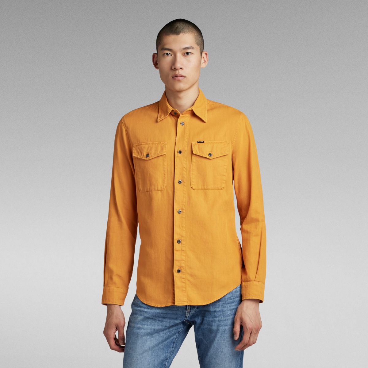 CAMICIE Uomo G-STAR D20165 7647 MARINE SLIM DULL YELLOW GD