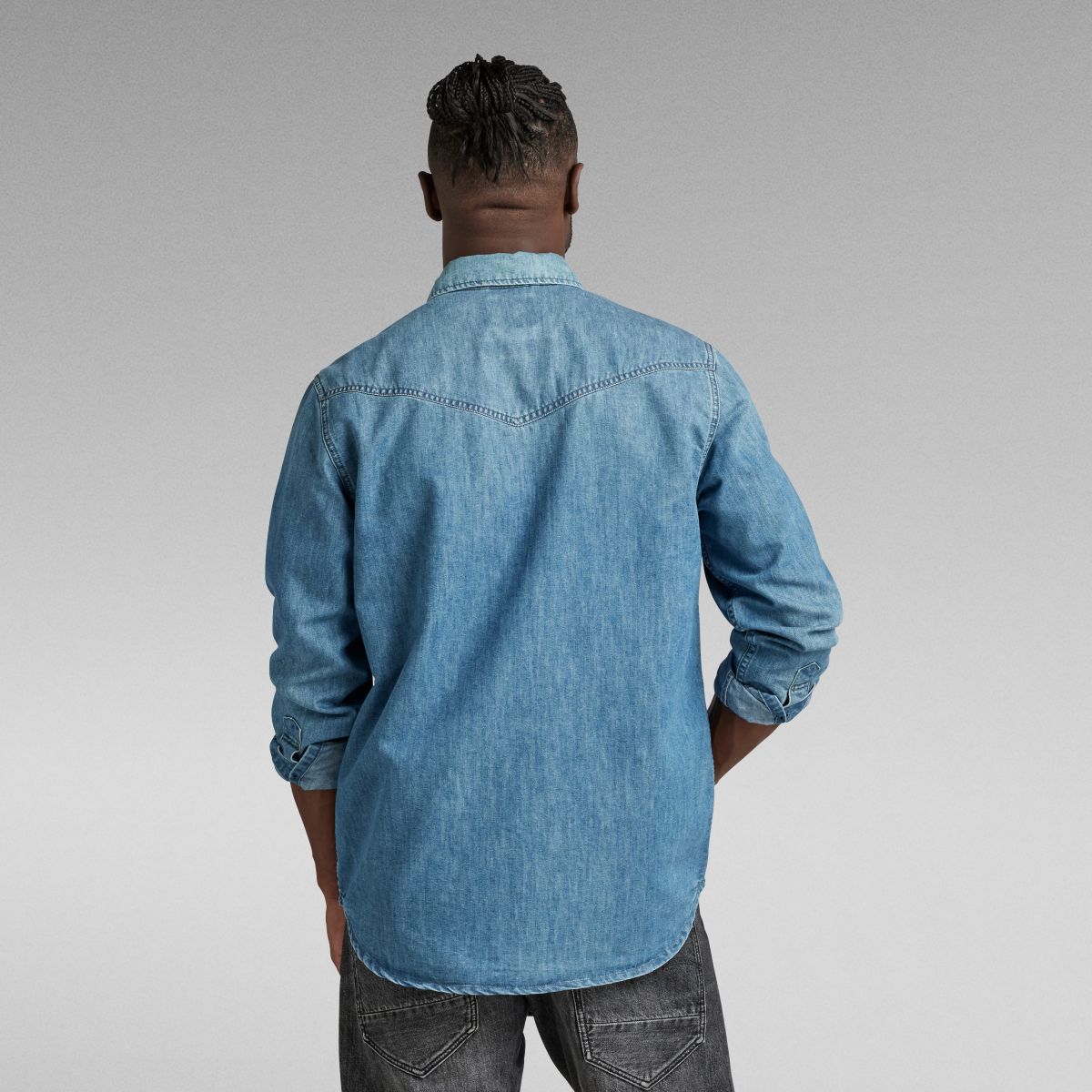 CAMICIE Uomo G-STAR D23006 D303 DAKOTA SHIRT B890 FADED CADET BLUE