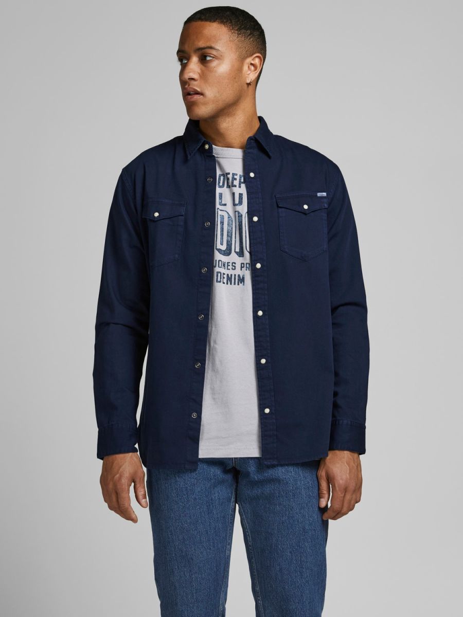 CAMICIE Uomo JACK&JONES 12138115 SHERIDAN DARK NAVY