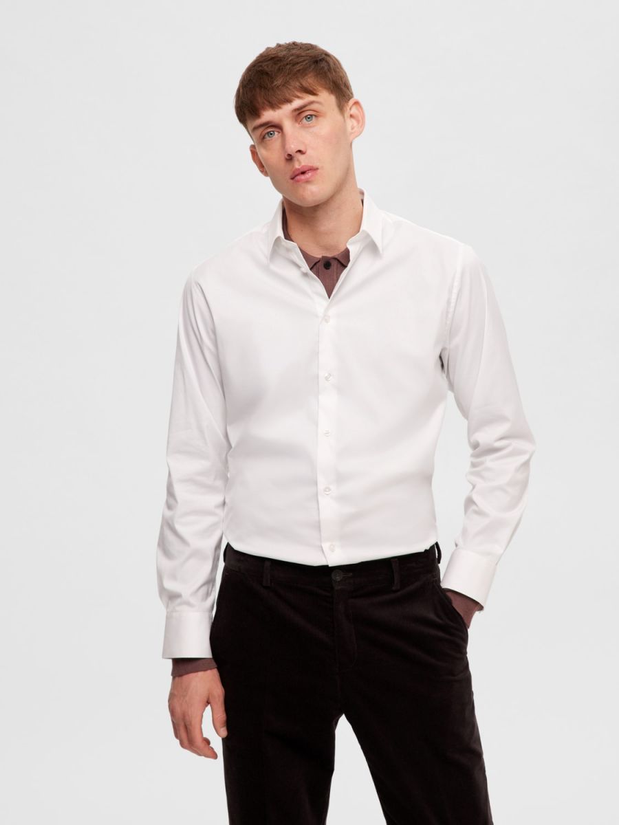 CAMICIE Uomo SELECTED 16090210 SLIMTRAVEL BRIGHT WHITE