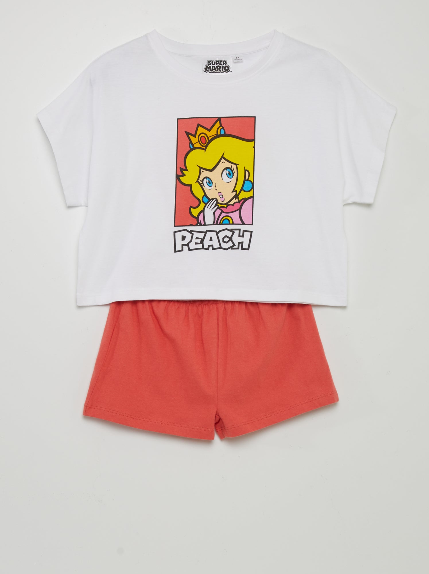 Completo pigiama corto 'Peach' - 2 pezzi - BIANCO