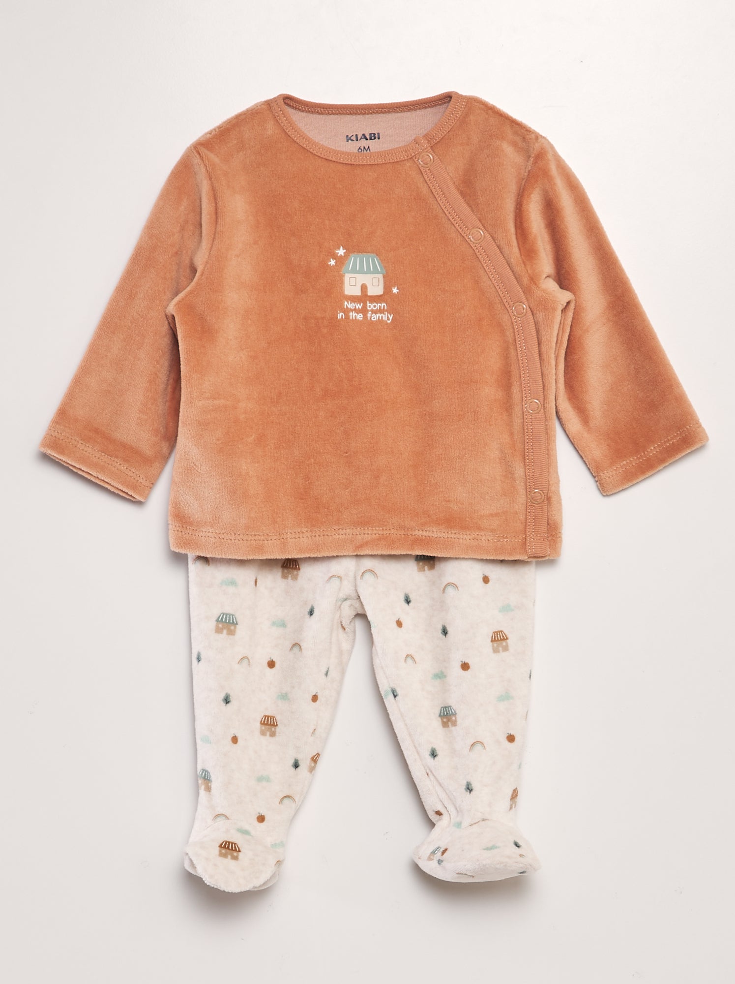 Completo pigiama in velluto - BEIGE