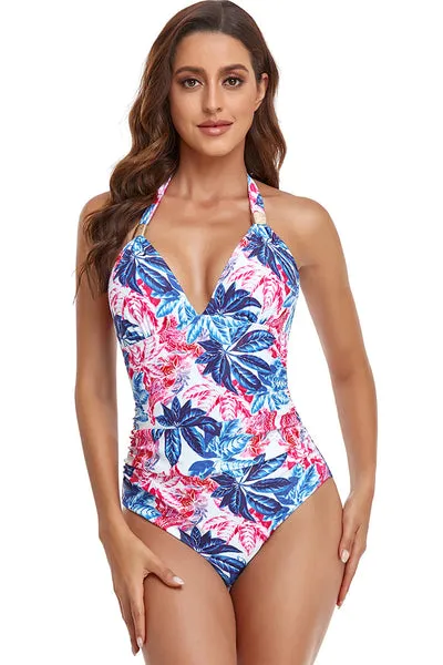 Costume da bagno stampato Halter monopezzo