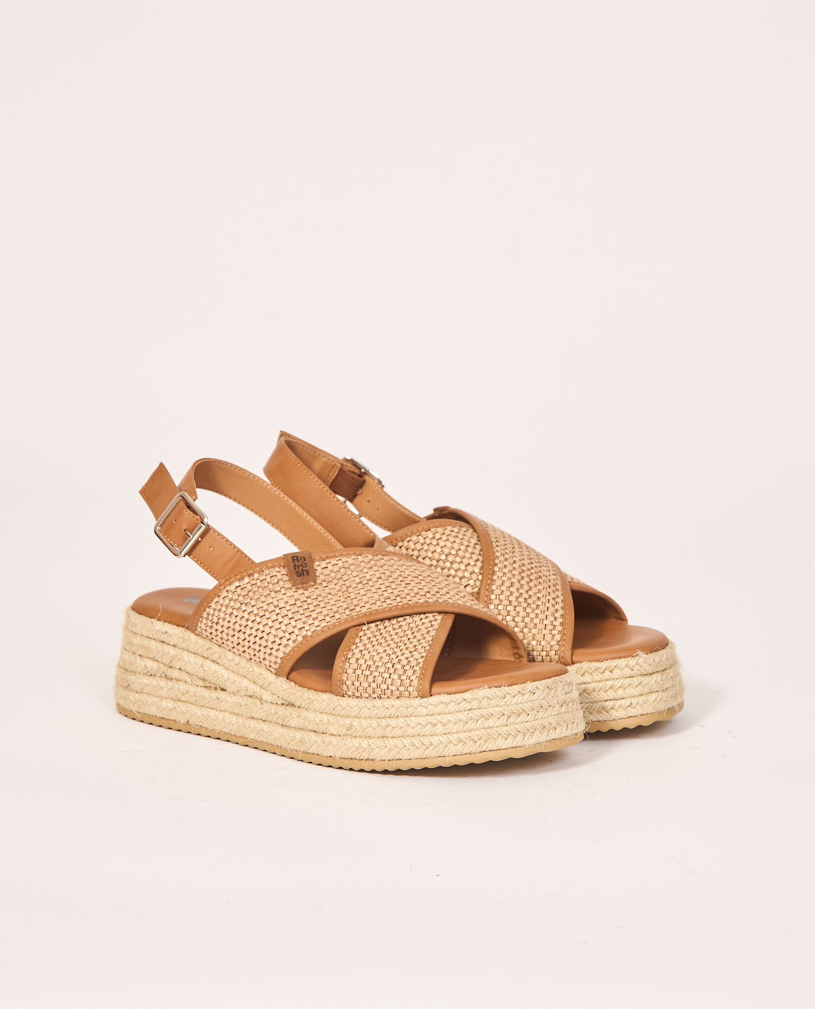 Espadrillas Refresh con cinturino e tacco in corda