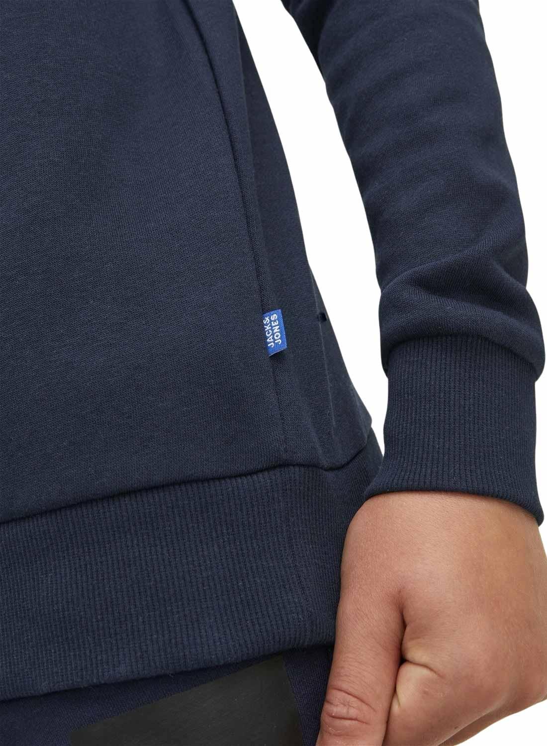 Felpa Jack & Jones Logo Blu Navy Bambino