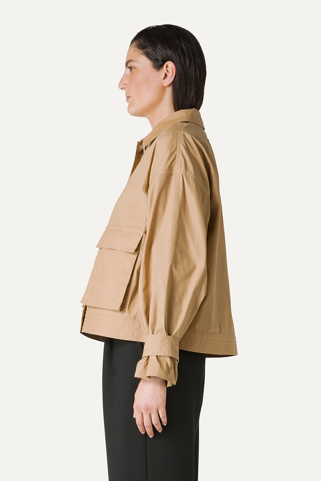 GIACCA CORTA IN GABARDINA DI COTONE LEGGERO 9205 - NATURALE