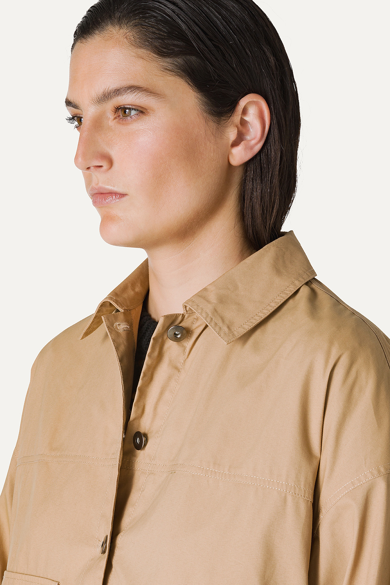 GIACCA CORTA IN GABARDINA DI COTONE LEGGERO 9205 - NATURALE