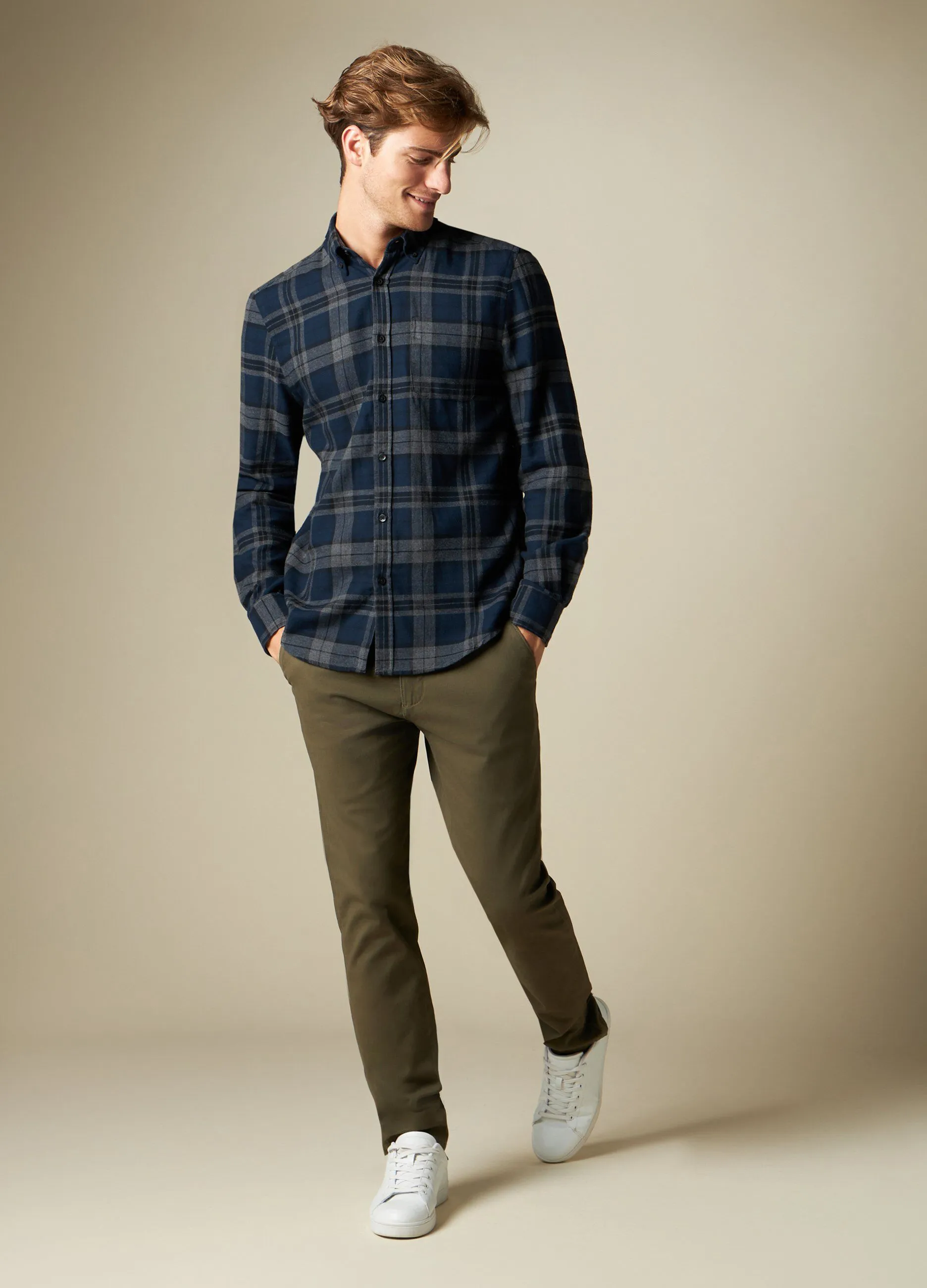 J. HART & BROS  Pantaloni chino in cotone stretch uomo