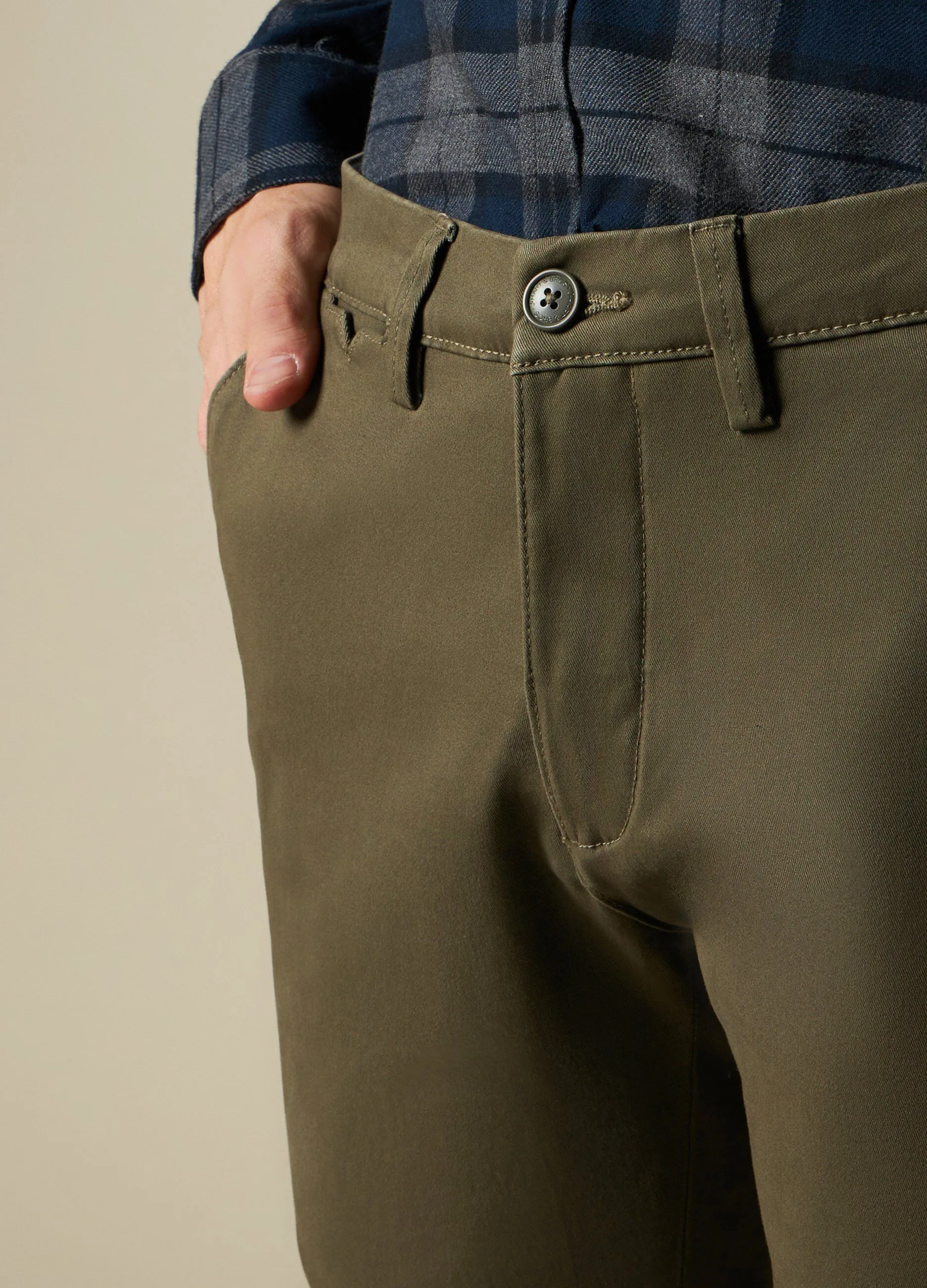 J. HART & BROS  Pantaloni chino in cotone stretch uomo