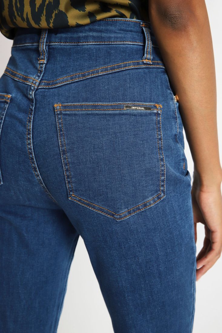 Jeans flare a vita alta con spacchi laterali