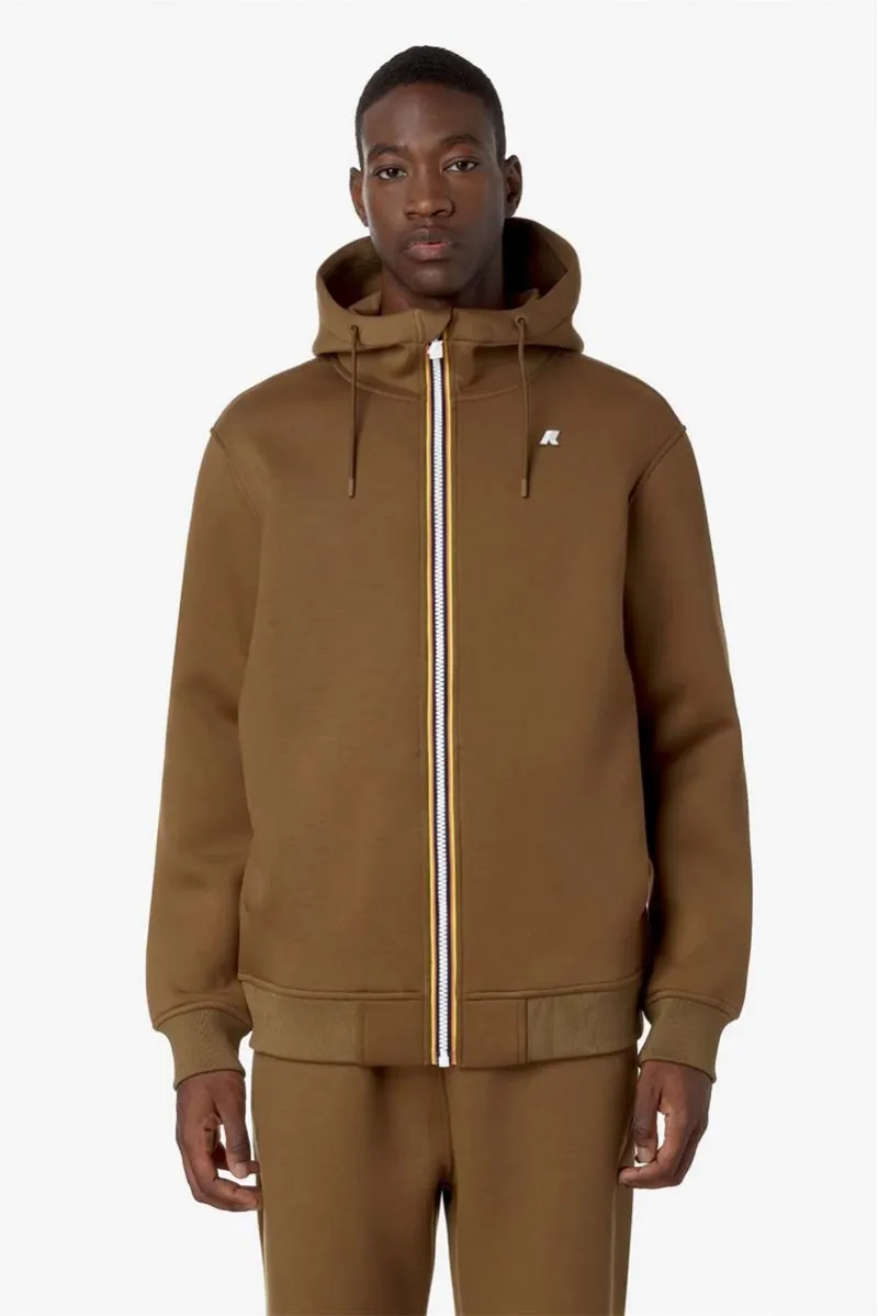K.WAY FELPA ZIP CAPPUCCIO CASUAL