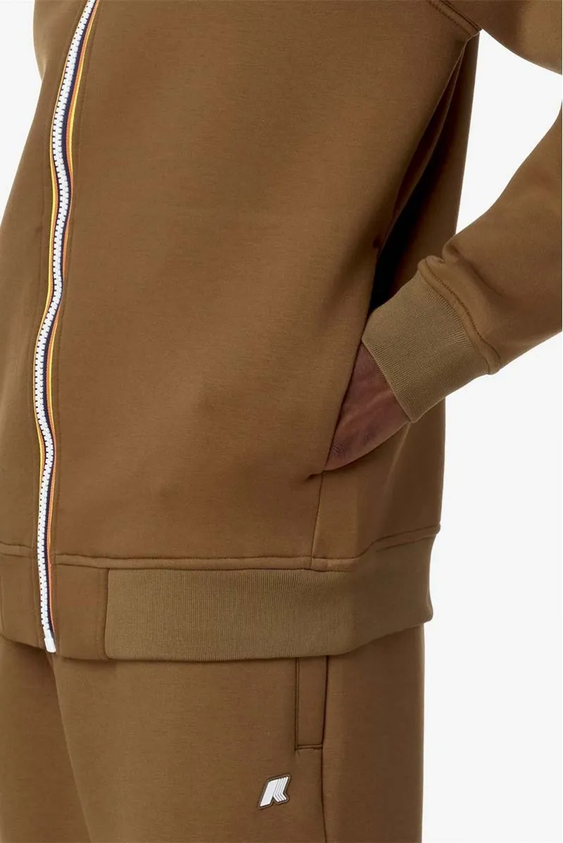 K.WAY FELPA ZIP CAPPUCCIO CASUAL