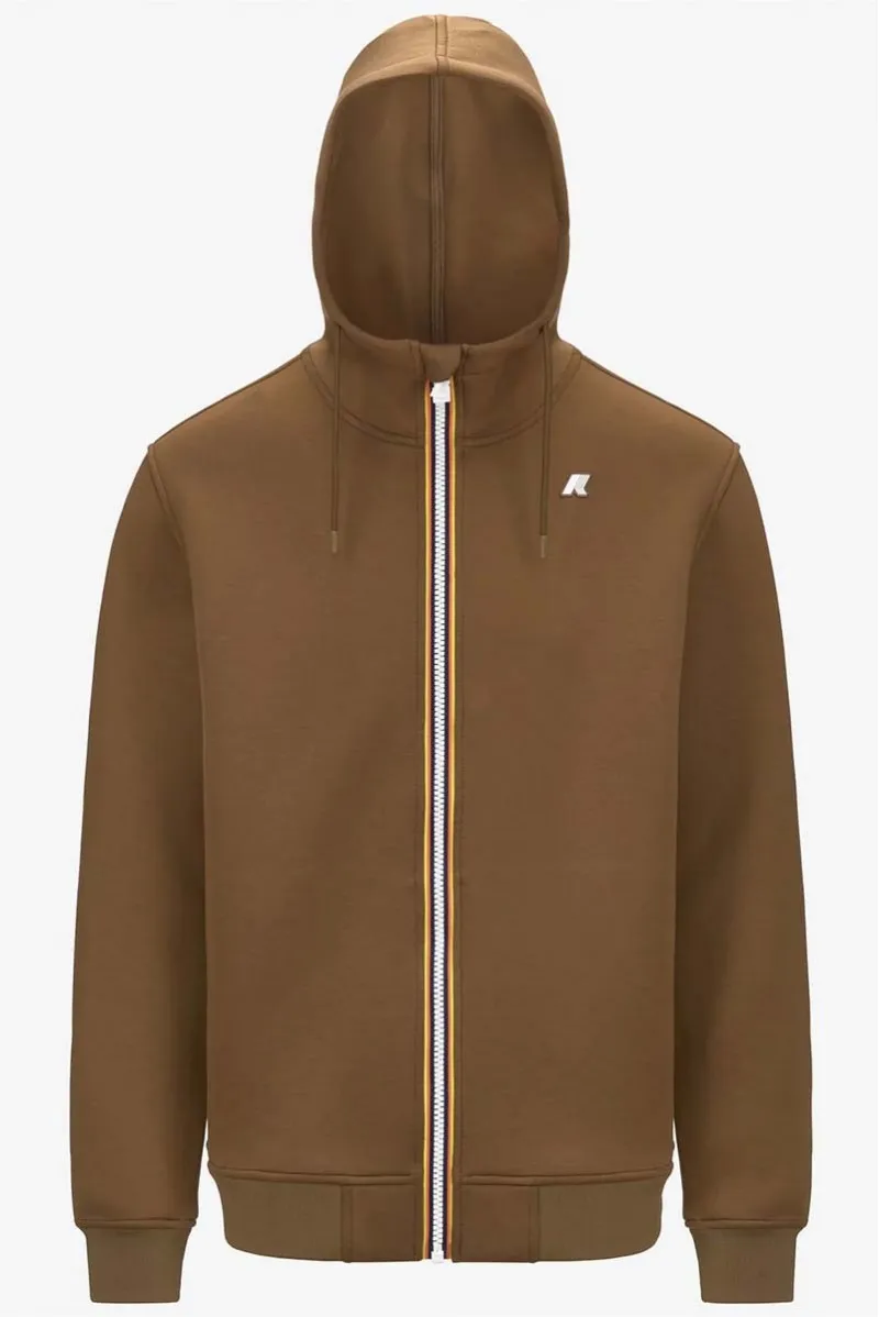 K.WAY FELPA ZIP CAPPUCCIO CASUAL