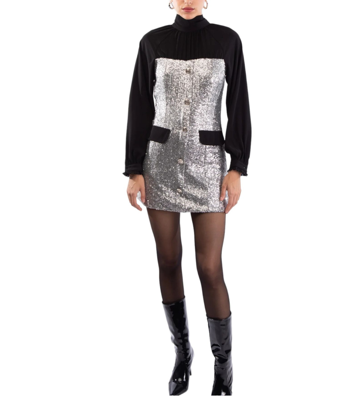 Le Volière Donna Vestito Corto In Paillettes