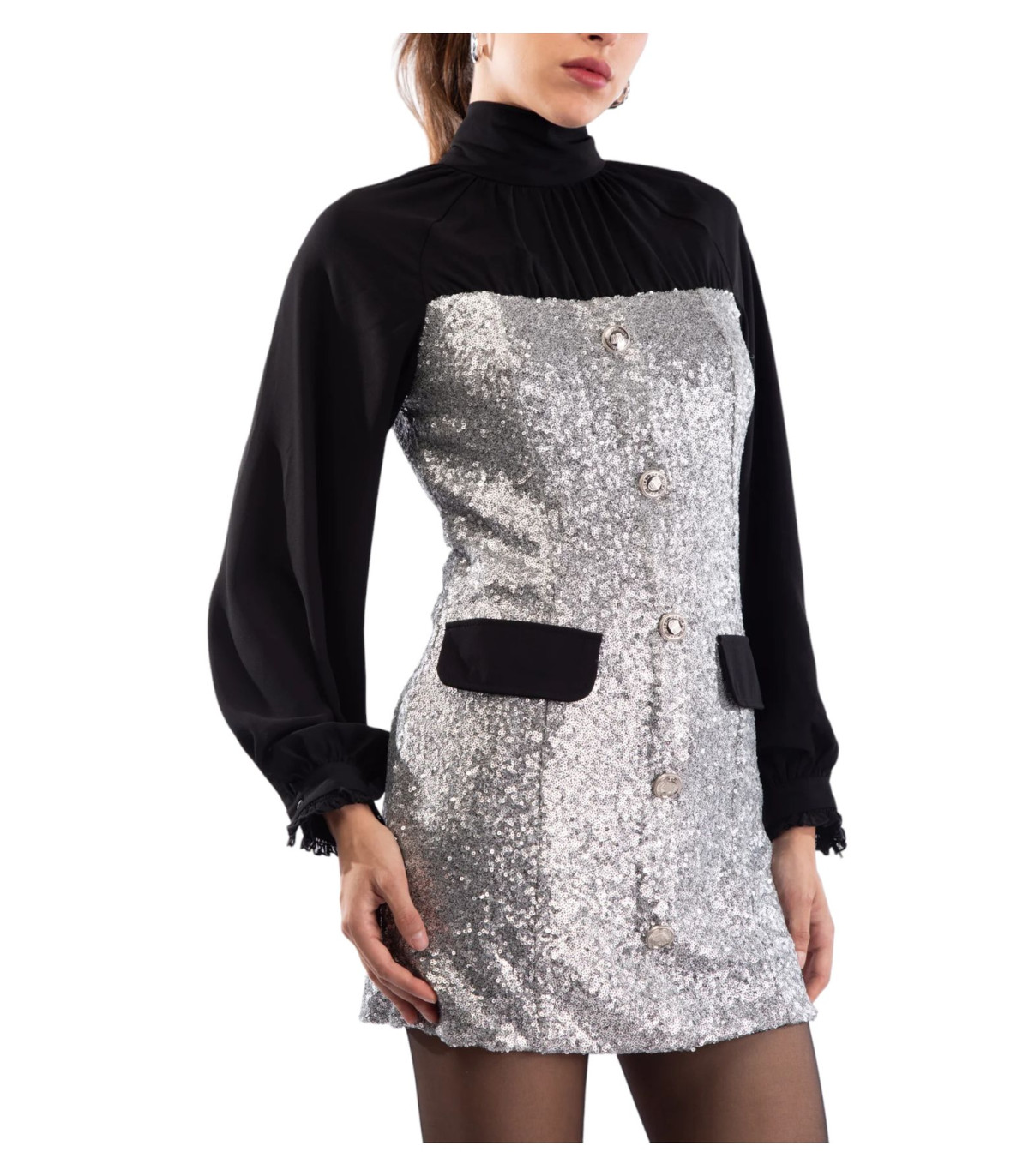 Le Volière Donna Vestito Corto In Paillettes