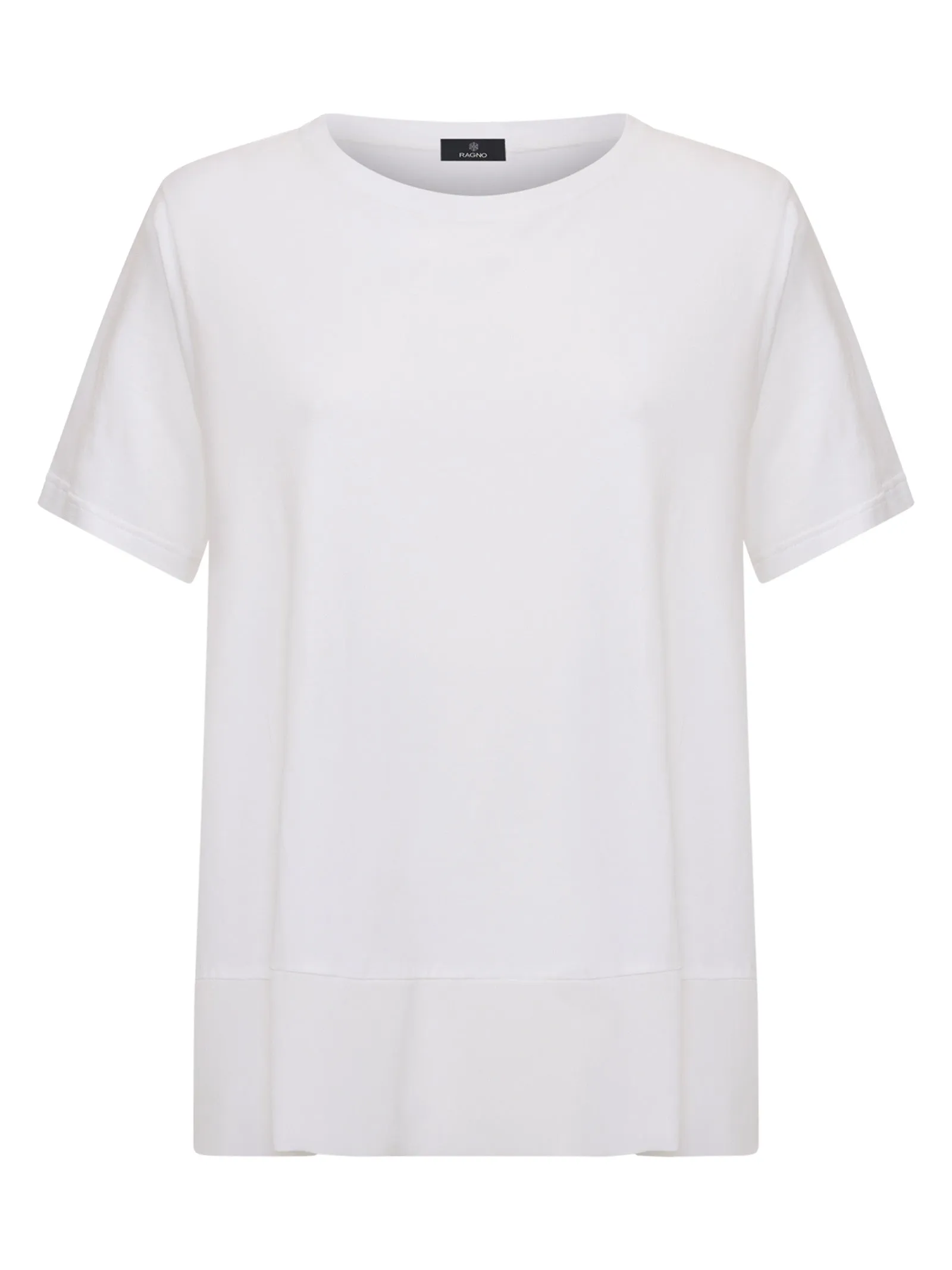 Maglietta in Ultralight e georgette - Bianco