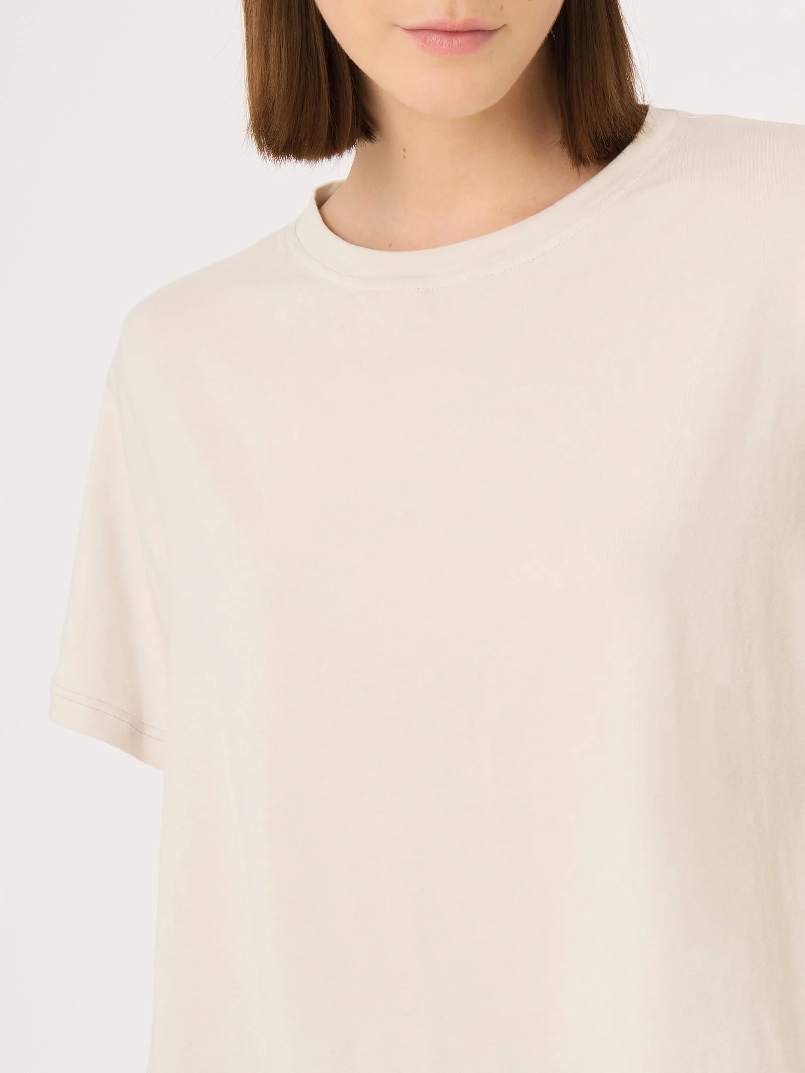 Maglietta in Ultralight e georgette - Bianco