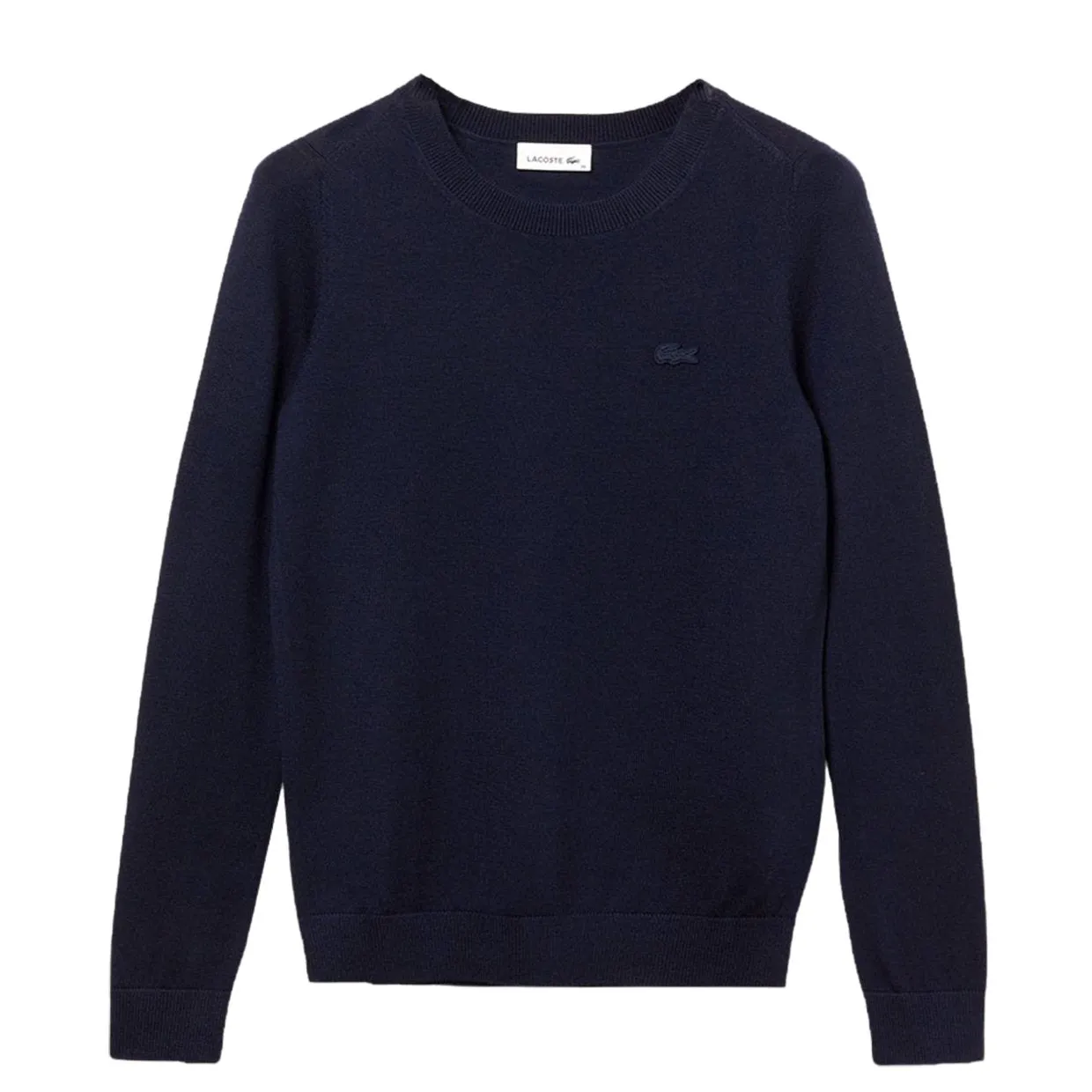 Maglione Donna Lacoste Girocollo Lana Blu Navy