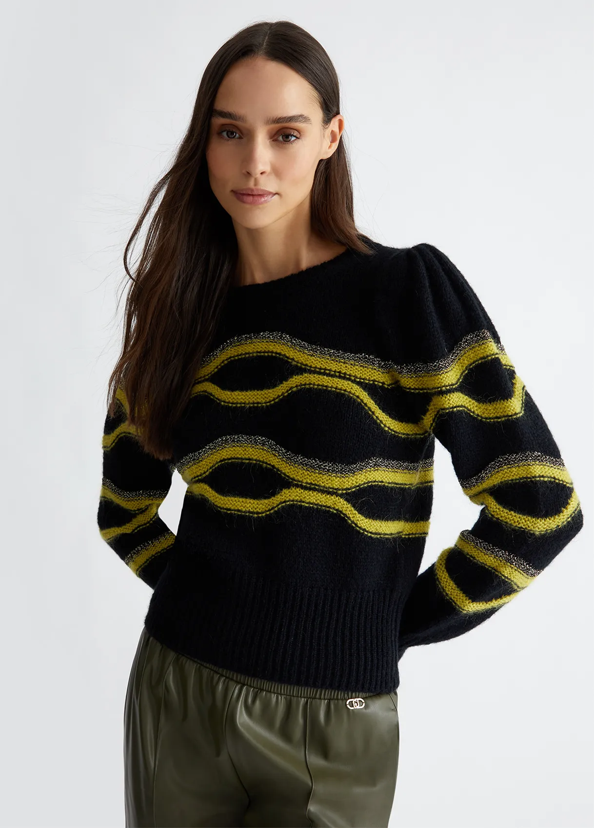 MAGLIONE JACQUARD IN MISTO ALPACA LIU-JO