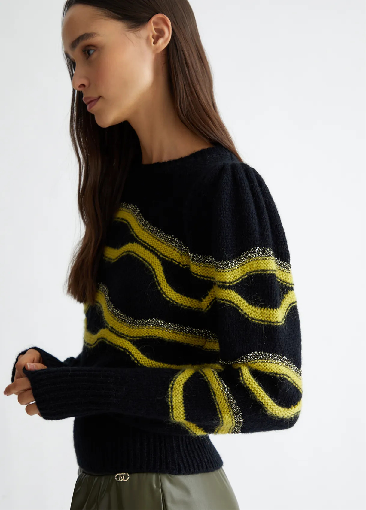 MAGLIONE JACQUARD IN MISTO ALPACA LIU-JO