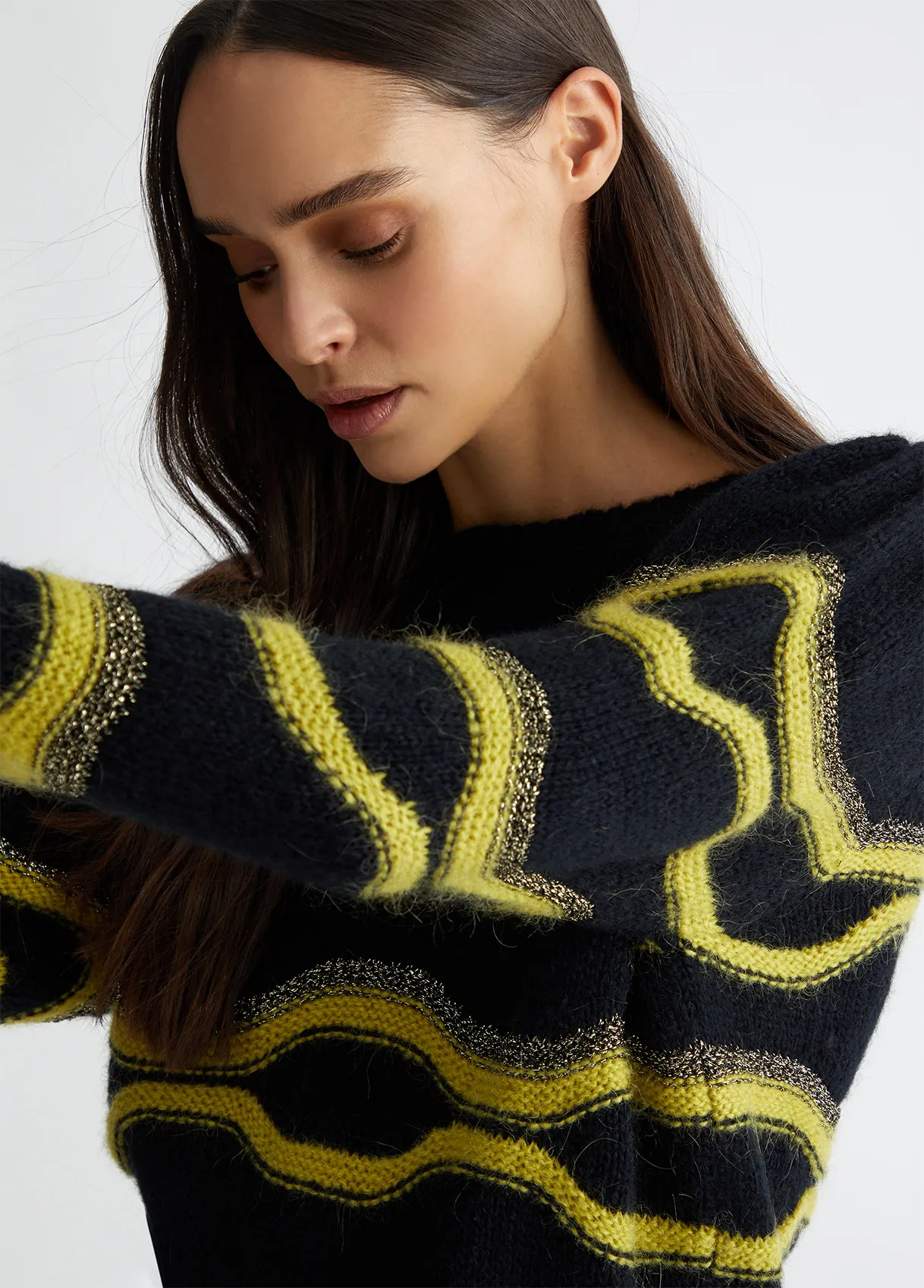 MAGLIONE JACQUARD IN MISTO ALPACA LIU-JO