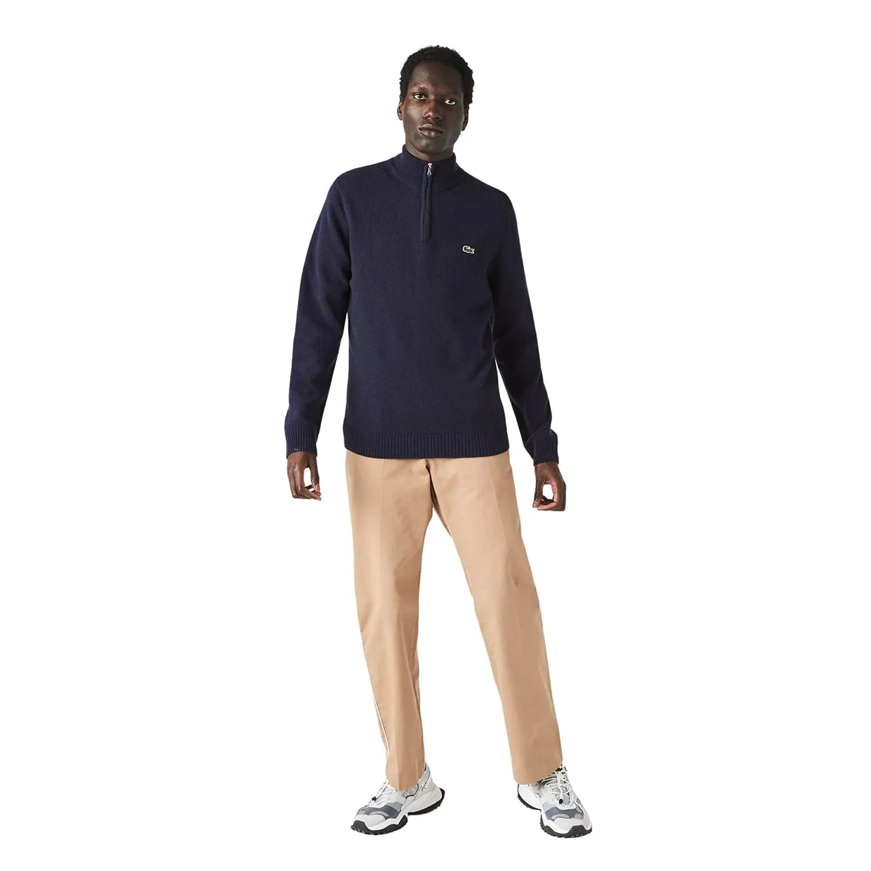 Maglione Lacoste 1/2 Zip Blu Navy