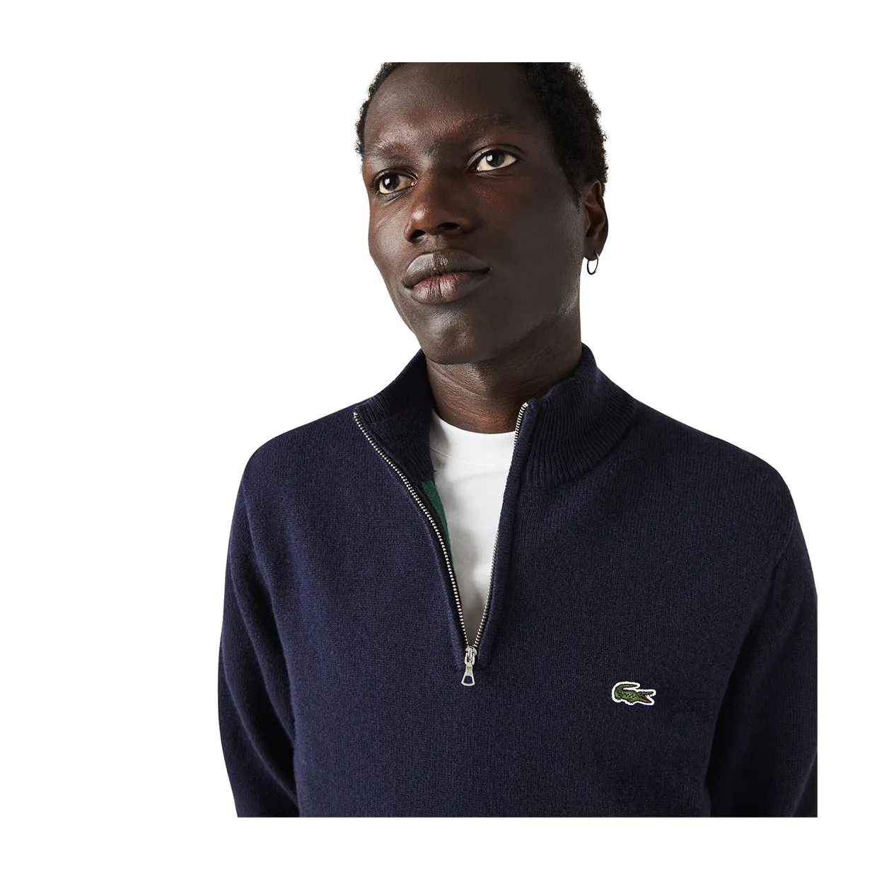 Maglione Lacoste 1/2 Zip Blu Navy