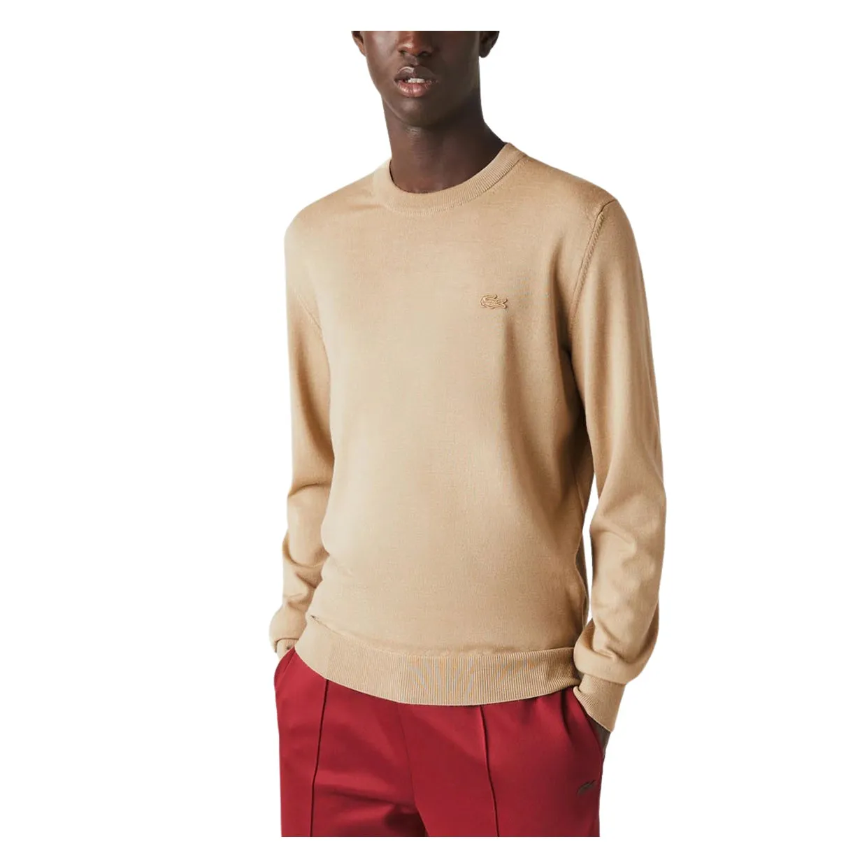Maglione Lacoste Lana Merino Beige