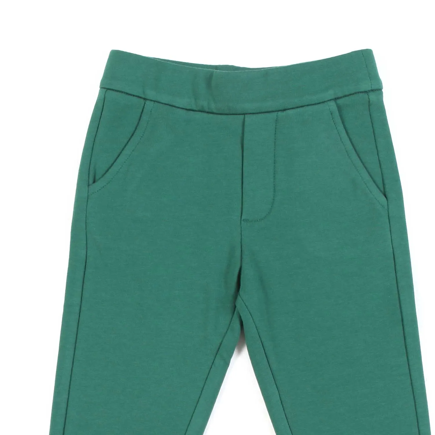 Pantalone Verde In Felpa Bimbo E Bimba