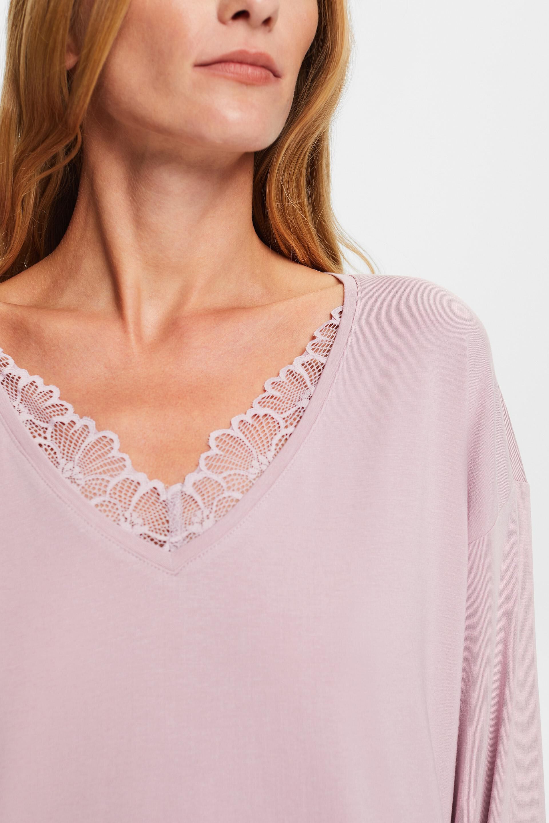 Pigiama con pizzo in jersey