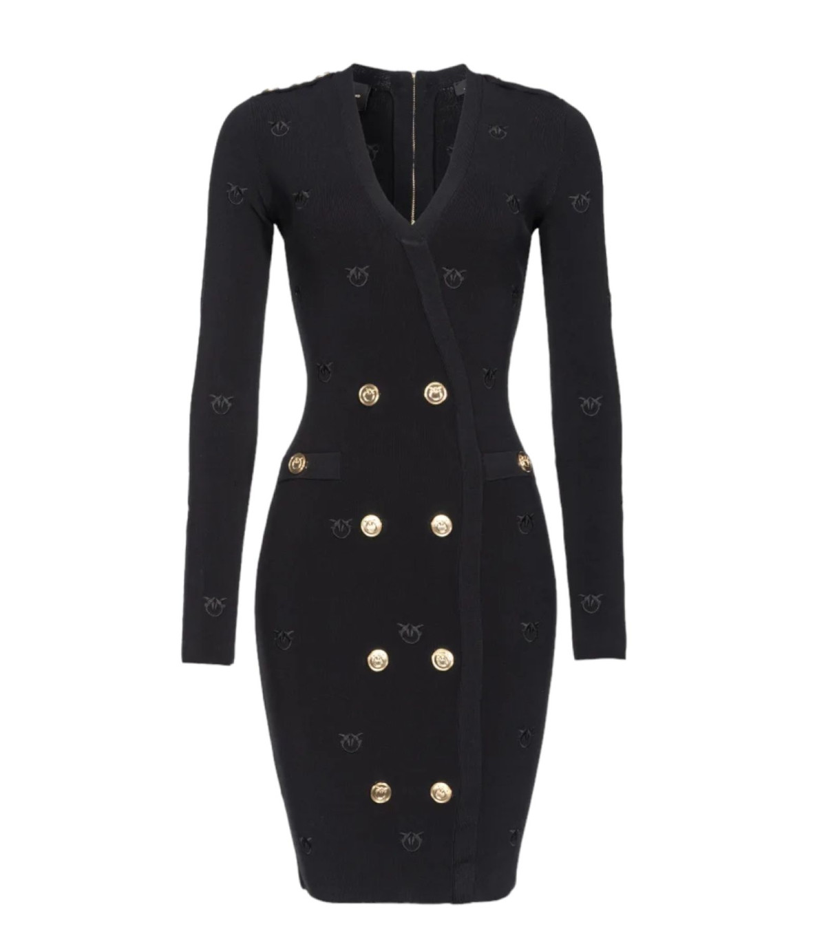 Pinko Donna Vestito Corto Jacquard Piquet Drago