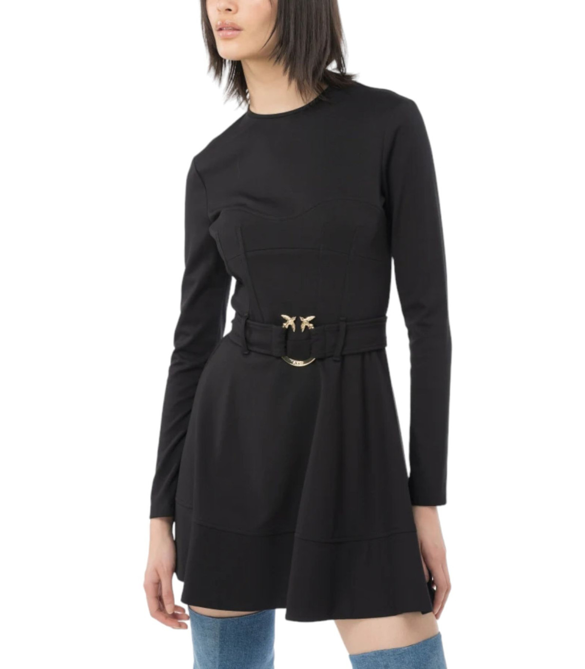 Pinko Donna Vestito Corto Punto Stoffa Aquaman