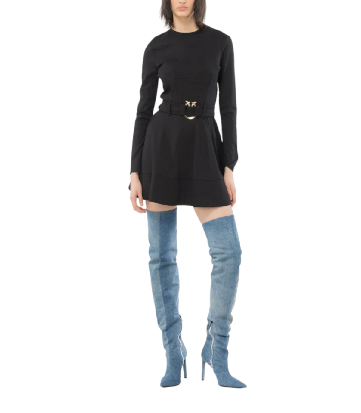 Pinko Donna Vestito Corto Punto Stoffa Aquaman