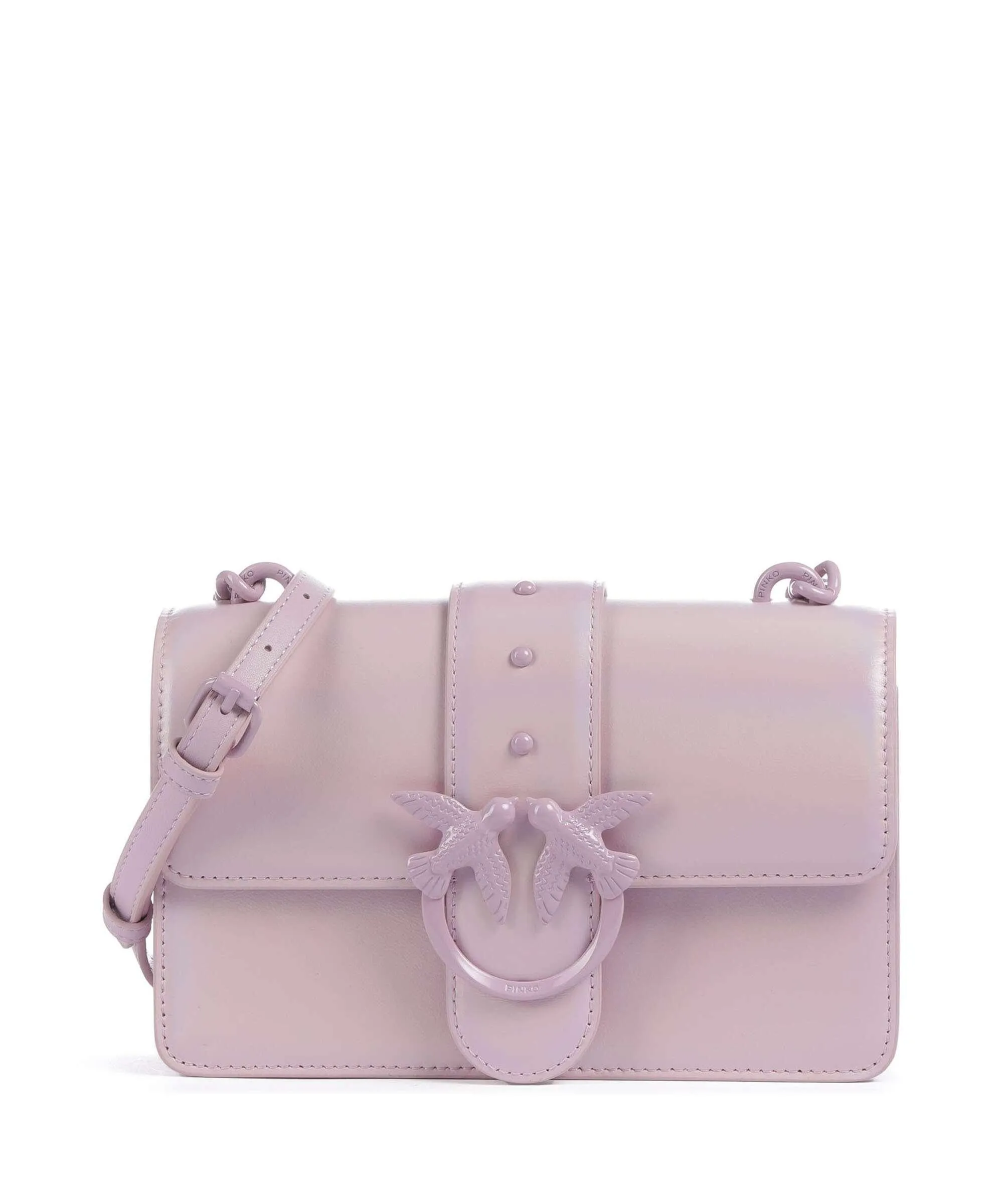  Pinko Love One Mini Borsa a tracolla pelle a grana fine viola  