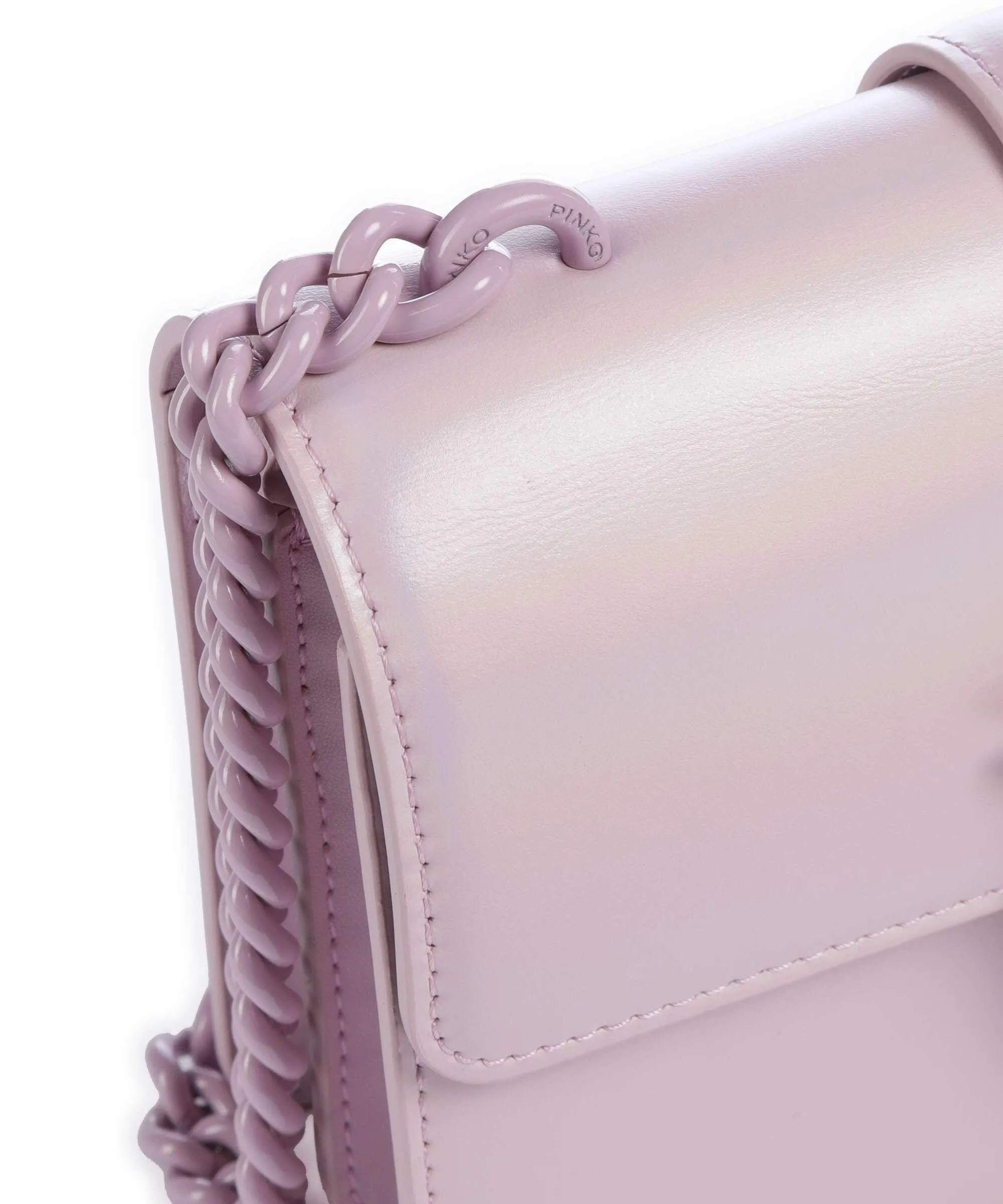 Pinko Love One Mini Borsa a tracolla pelle a grana fine viola  