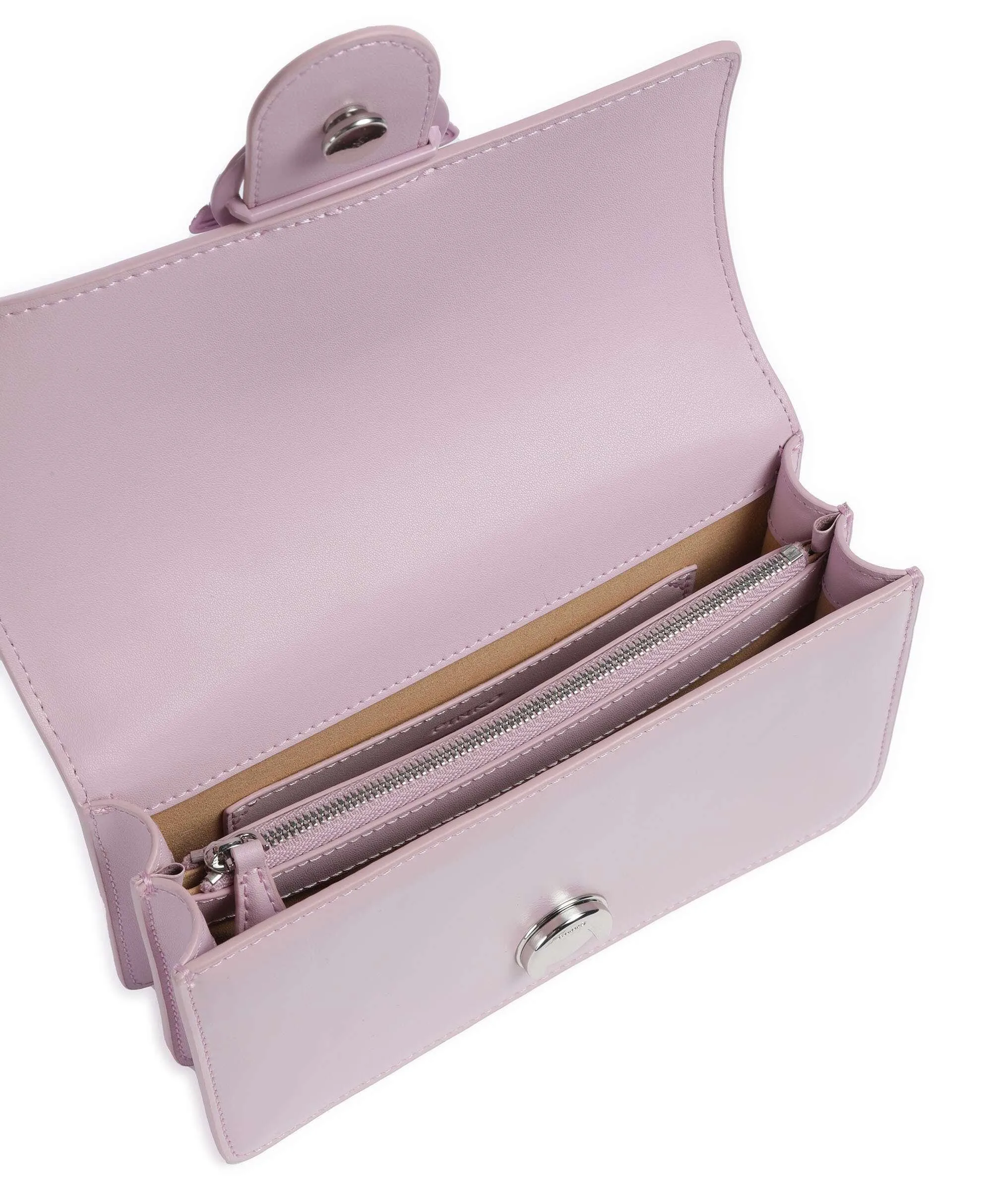  Pinko Love One Mini Borsa a tracolla pelle a grana fine viola  