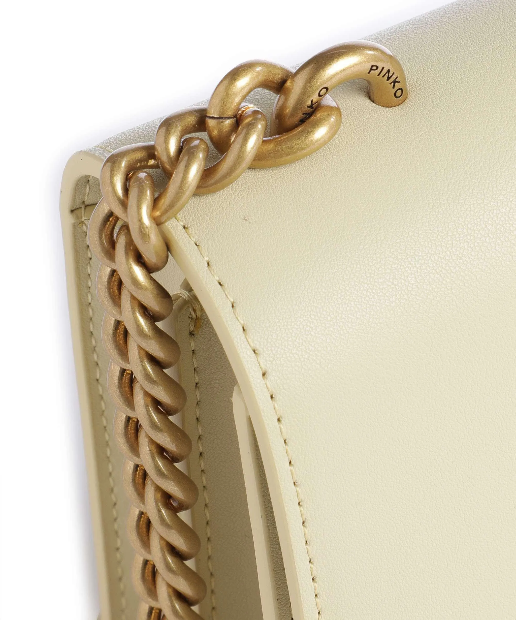  Pinko Love One Mini Borsa a tracolla pelle di vitello finemente grana giallo vaniglia  