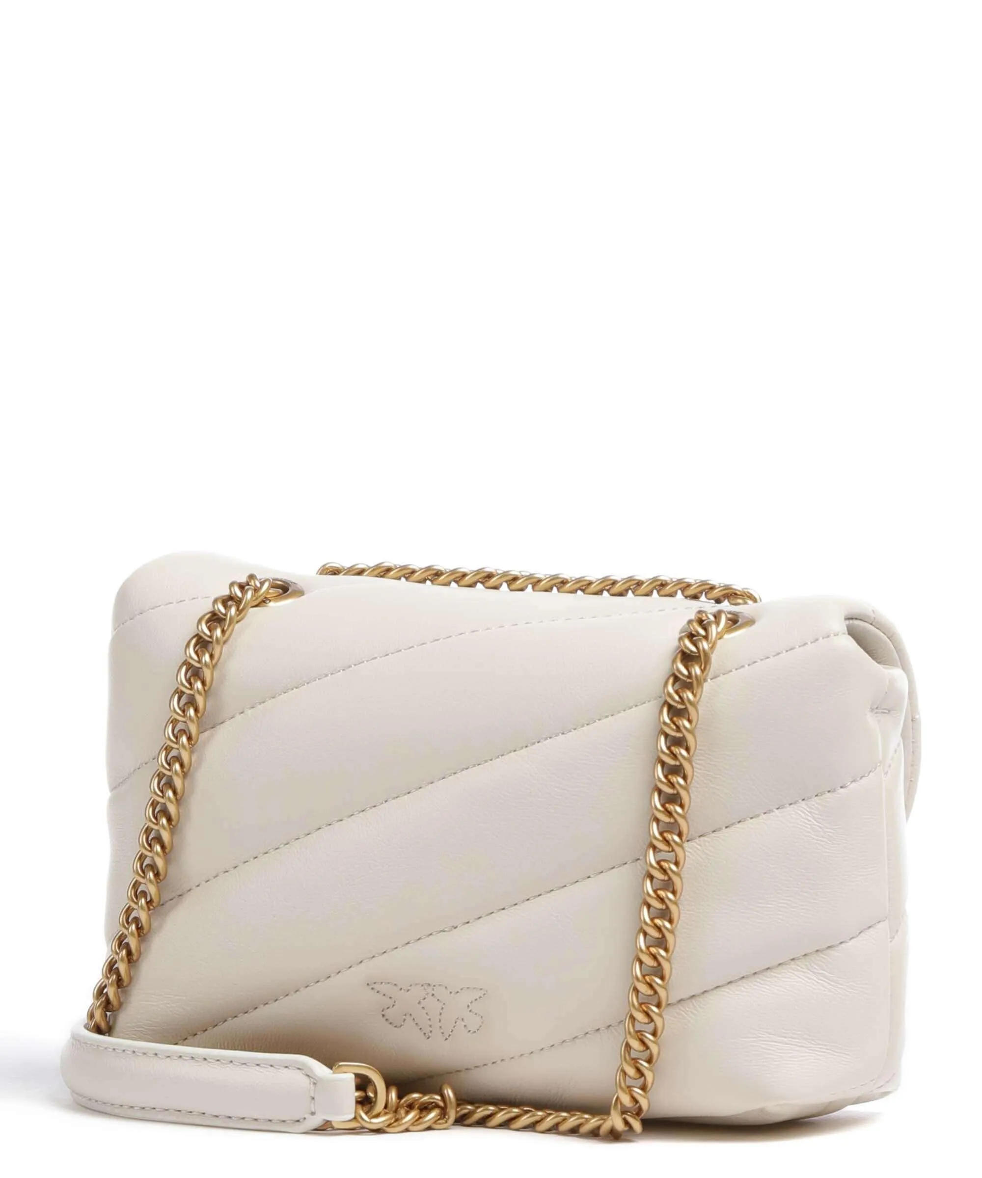  Pinko Love Puff Baby Borsa a spalla pelle di pecora avorio  