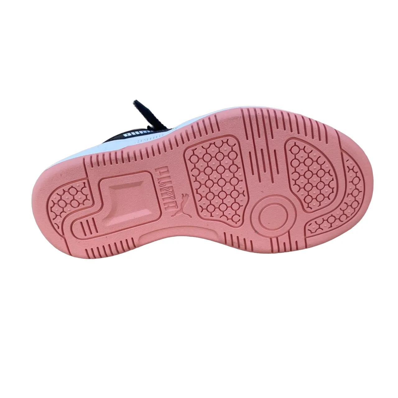 Puma girls' high shoe with lace and strap Rebound V6 AC+PS 393832-07 white-black-pink