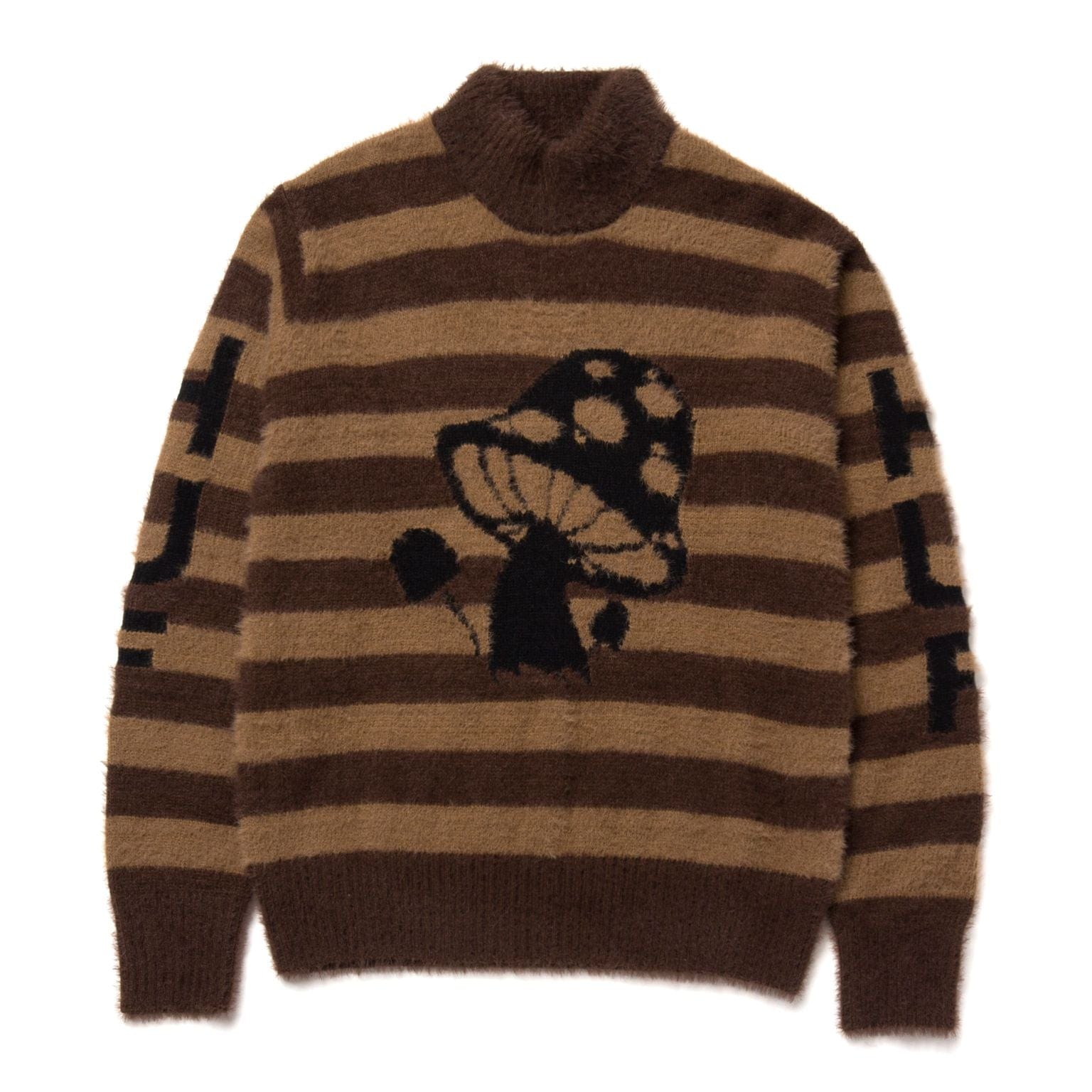 SHROOM JACQUARD KNIT SWEATER - BROWN
