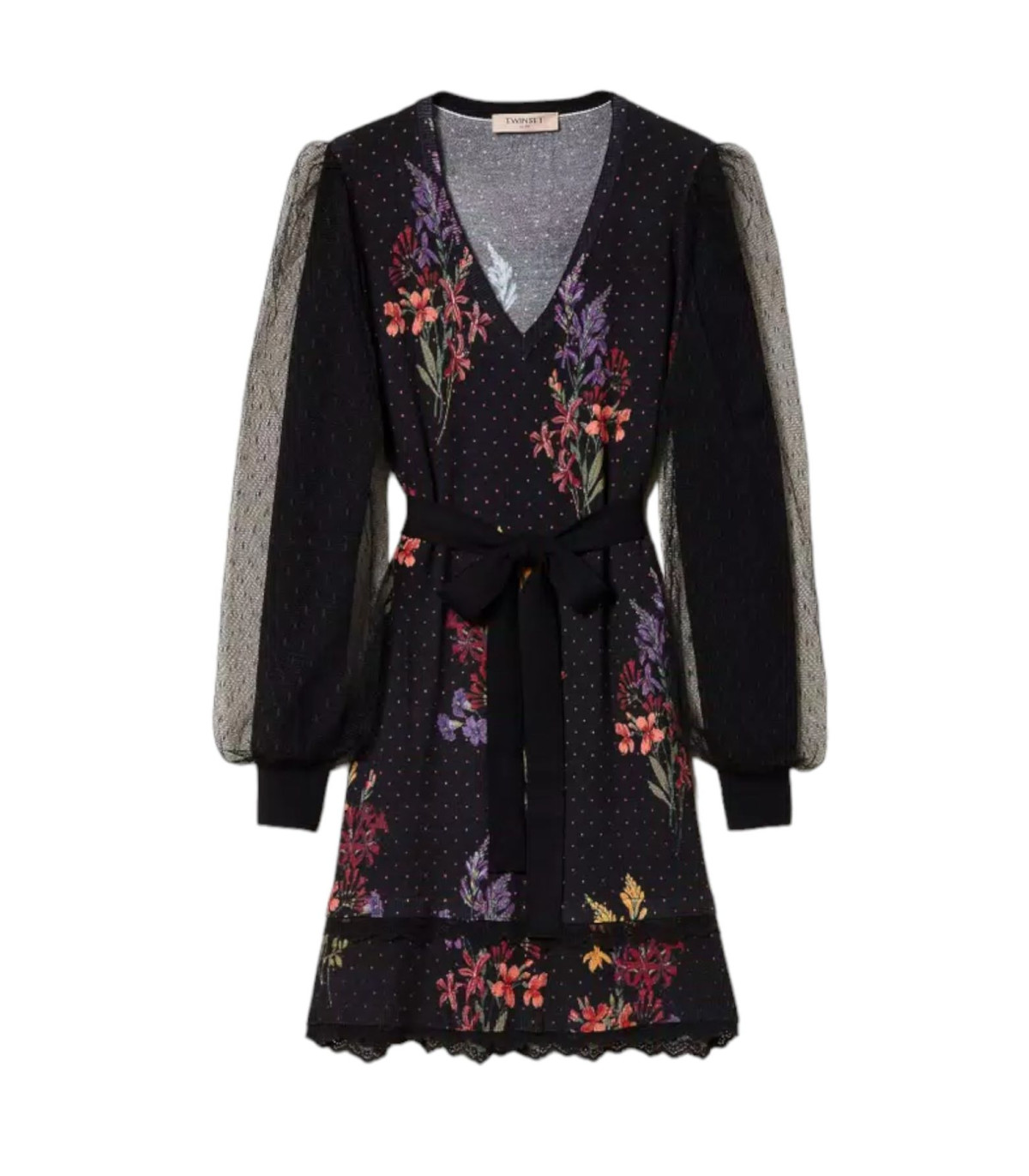 Twinset Donna Vestito Corto In Maglia Stampato