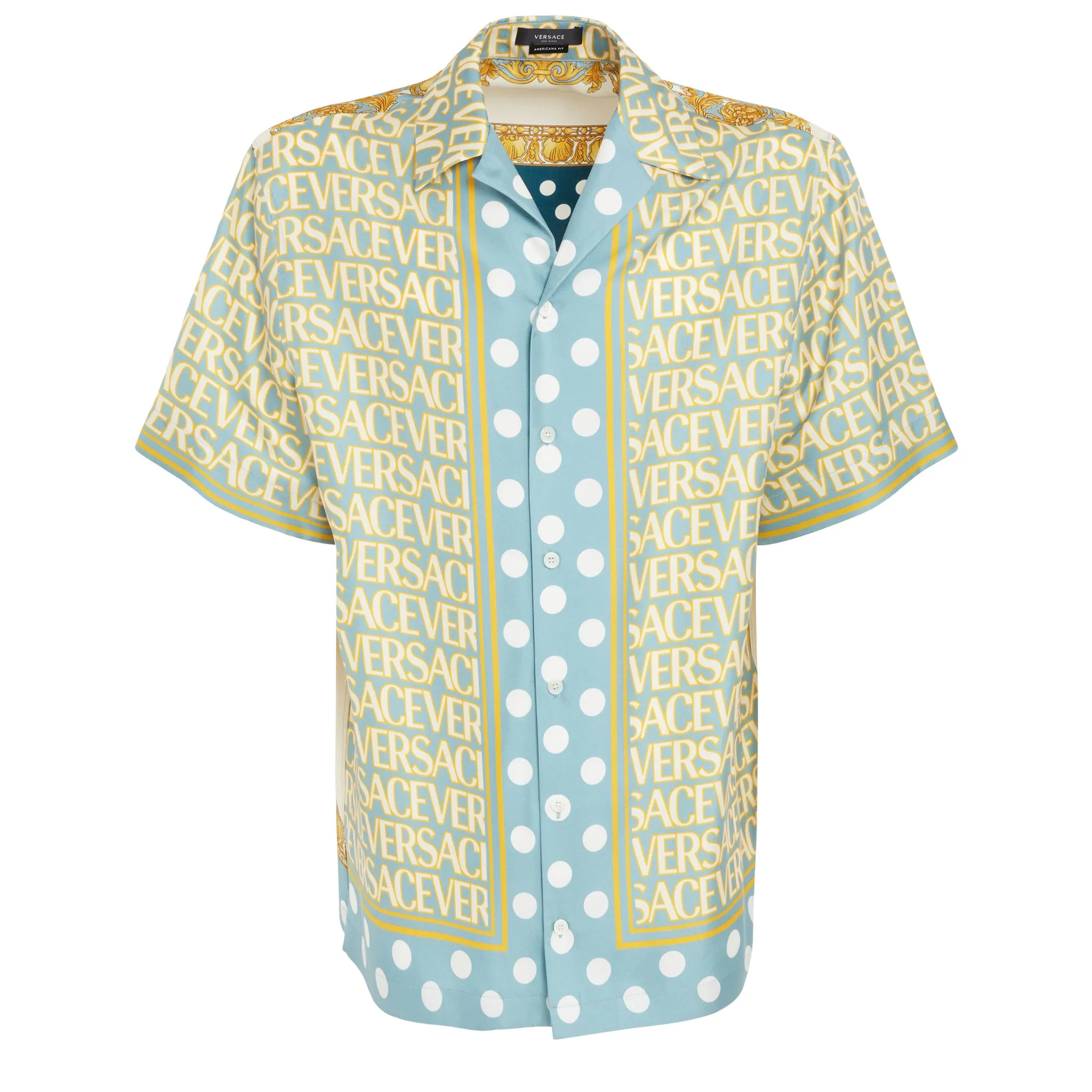VERSACE  Camicia in cotone e seta multicolor