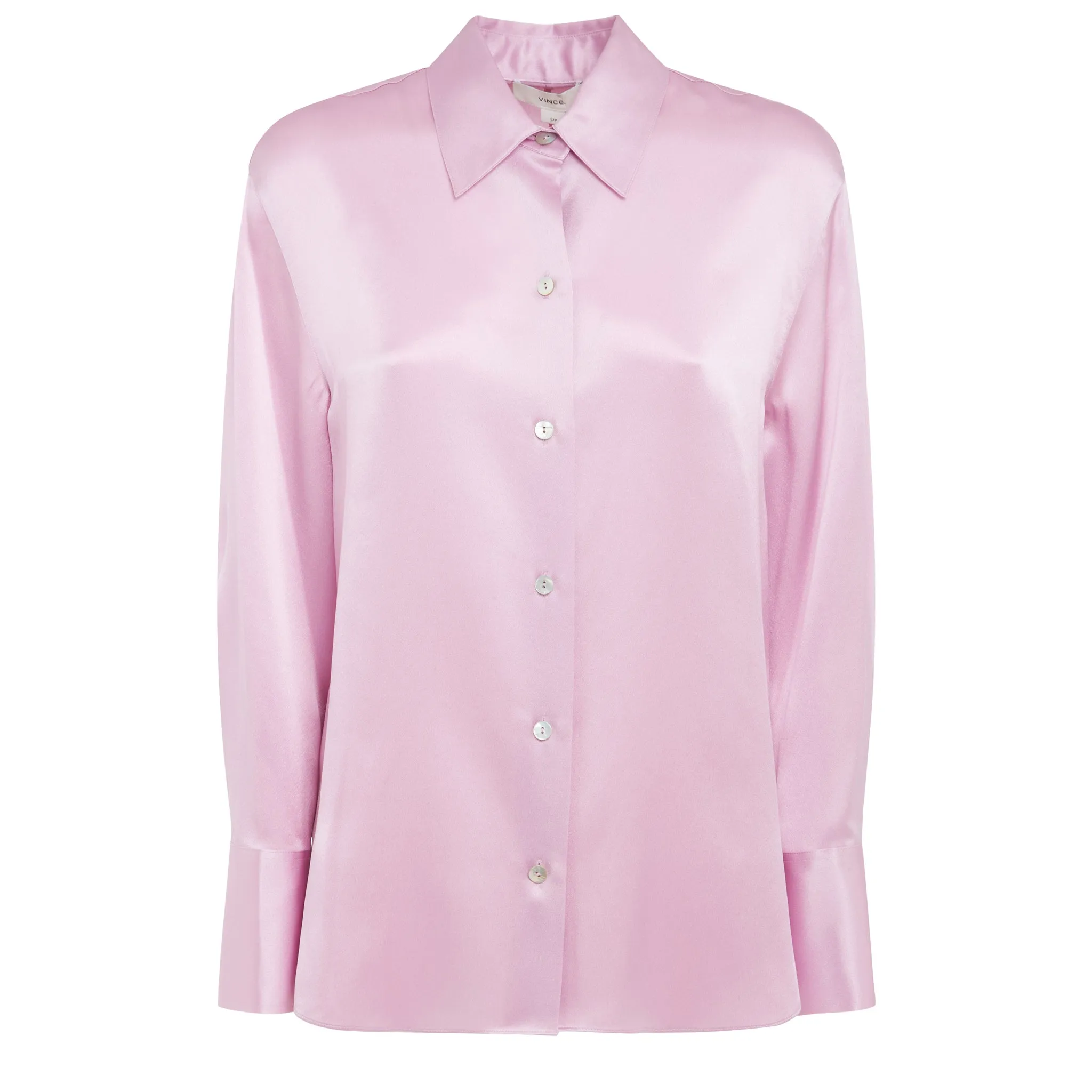 VINCE  Camicia in seta rosa